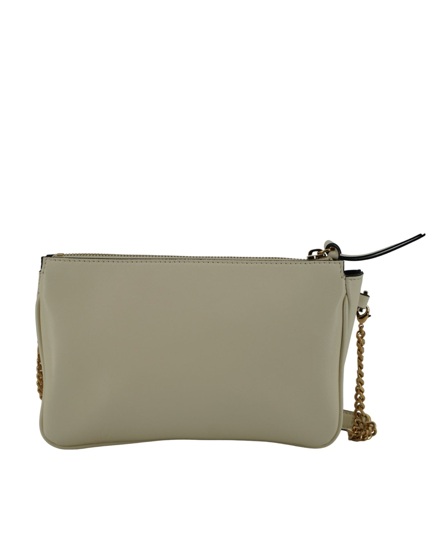 Elegant White Lamb Leather Crossbody Pouch