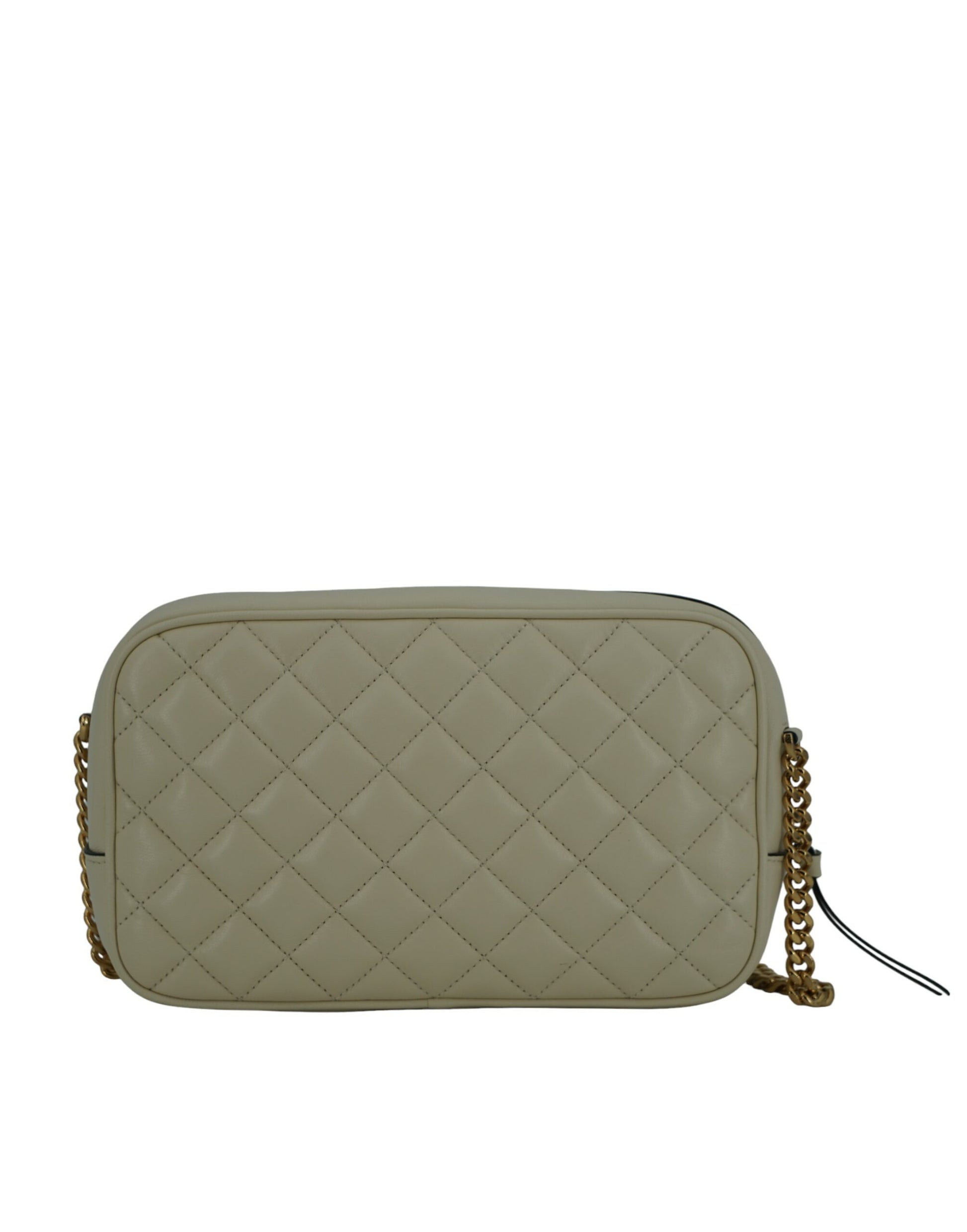 Bolso de hombro elegante de cuero blanco para cámara de Versace