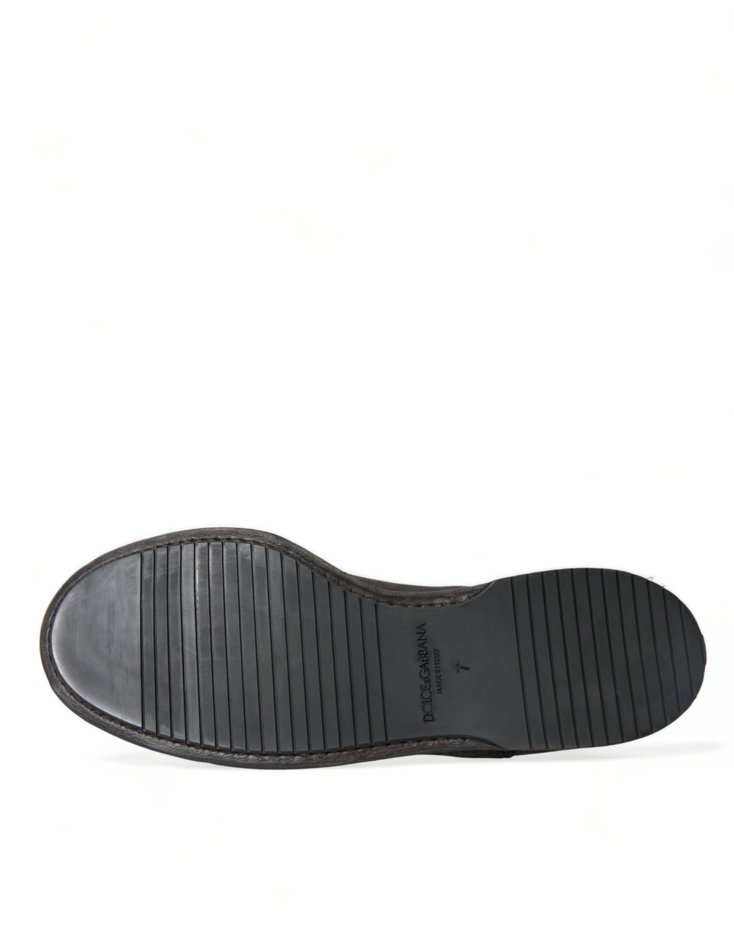 Elegantes zapatos Oxford de terciopelo marrón con cordones de Dolce &amp; Gabbana