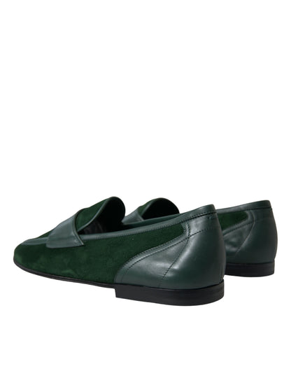 Mocasines de piel de terciopelo esmeralda de Dolce &amp; Gabbana para hombre