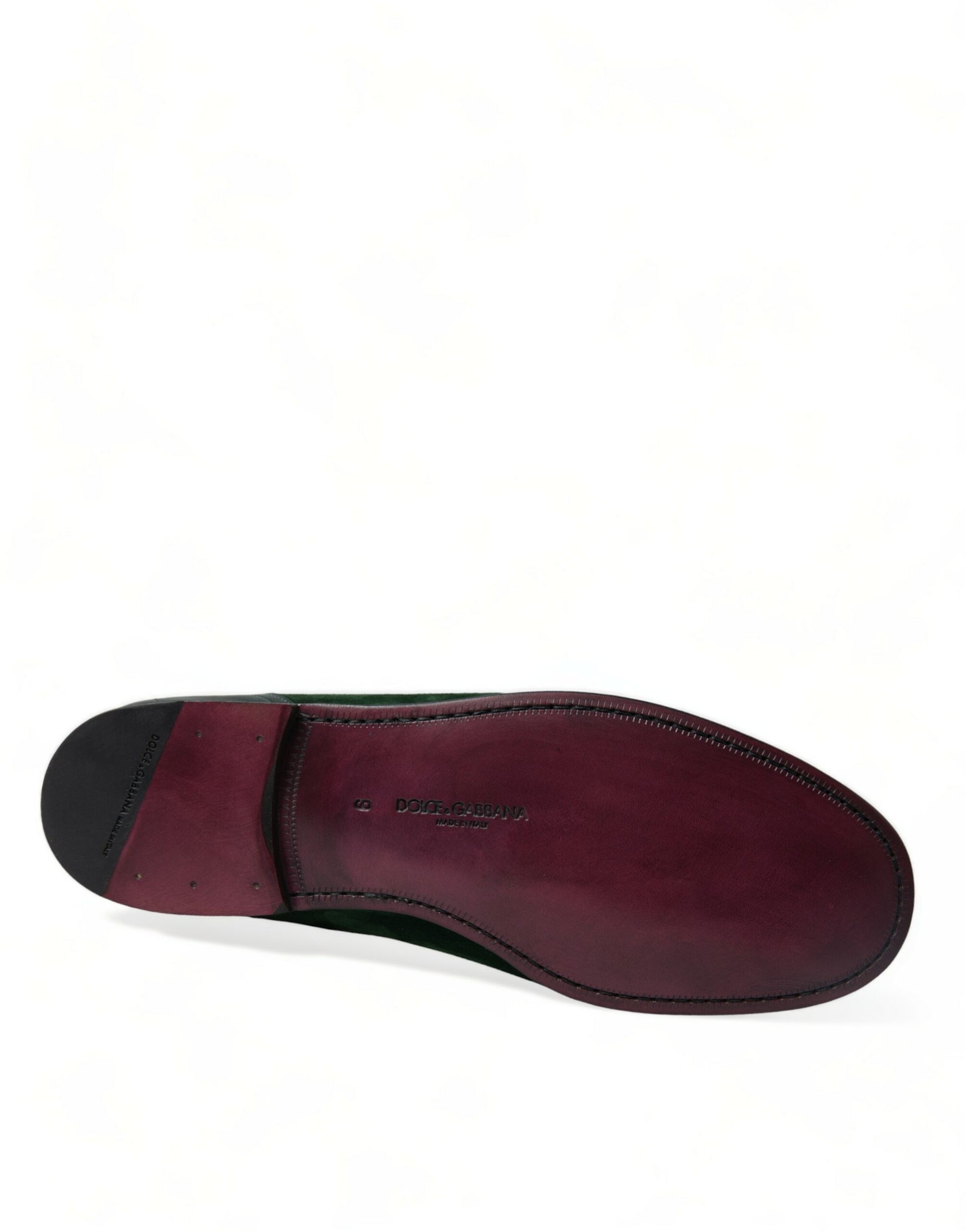 Mocasines de piel de terciopelo esmeralda de Dolce &amp; Gabbana para hombre