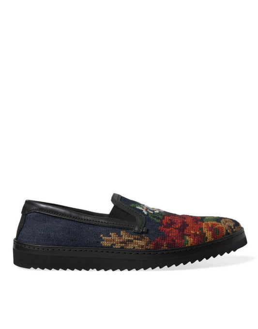 Mocasines elegantes con estampado floral multicolor de Dolce &amp; Gabbana