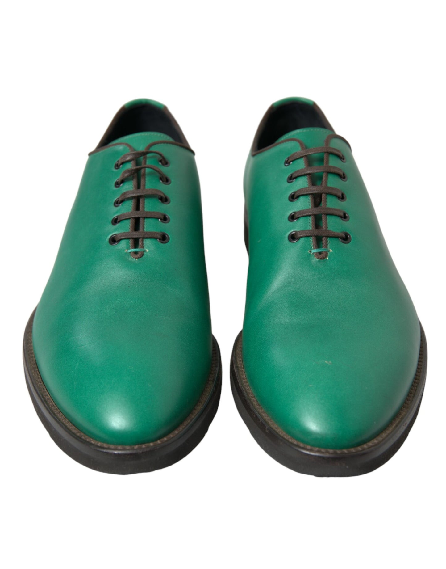 Zapatos de vestir elegantes de piel verde Oxford de Dolce &amp; Gabbana