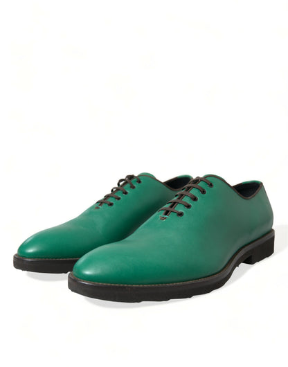 Zapatos de vestir elegantes de piel verde Oxford de Dolce &amp; Gabbana