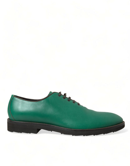 Zapatos de vestir elegantes de piel verde Oxford de Dolce &amp; Gabbana