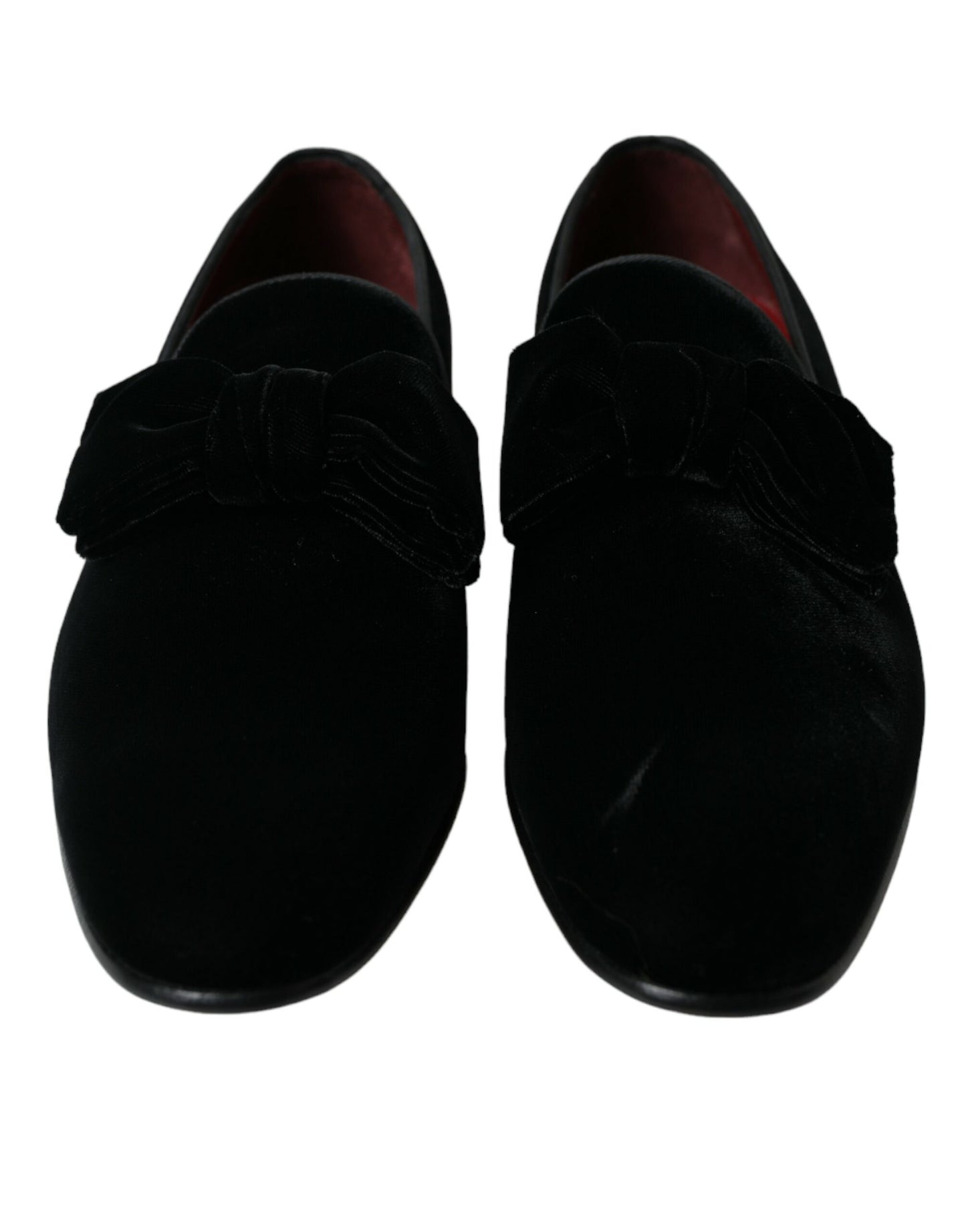 Mocasines elegantes de terciopelo negro de Dolce &amp; Gabbana: calzado de lujo para hombre