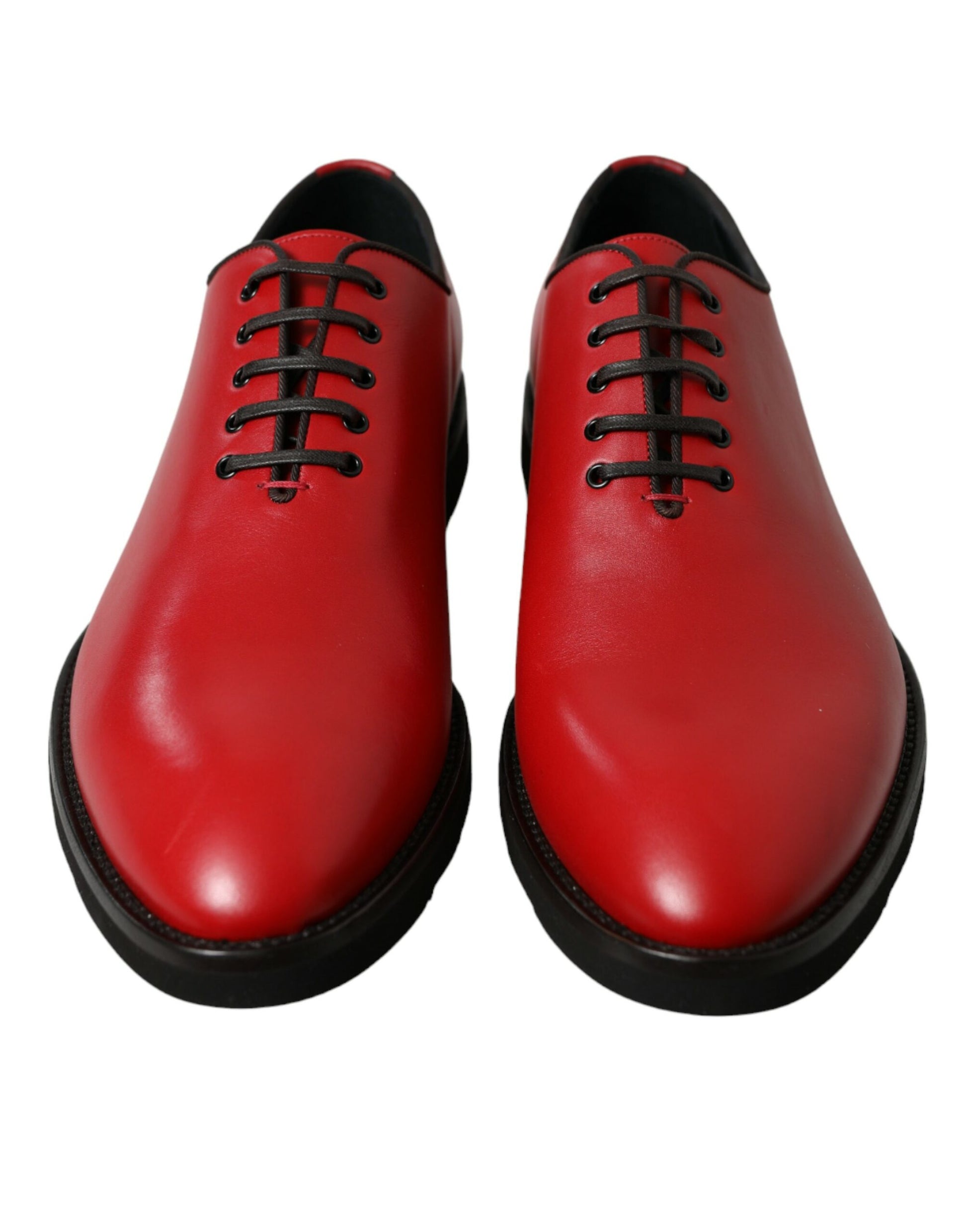 Zapatos de vestir elegantes de piel roja Oxford de Dolce &amp; Gabbana