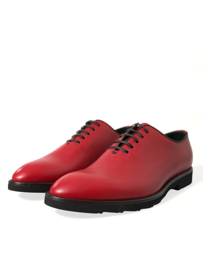 Zapatos de vestir elegantes de piel roja Oxford de Dolce &amp; Gabbana