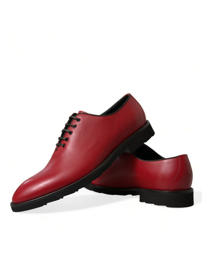 Zapatos de vestir elegantes de piel roja Oxford de Dolce &amp; Gabbana