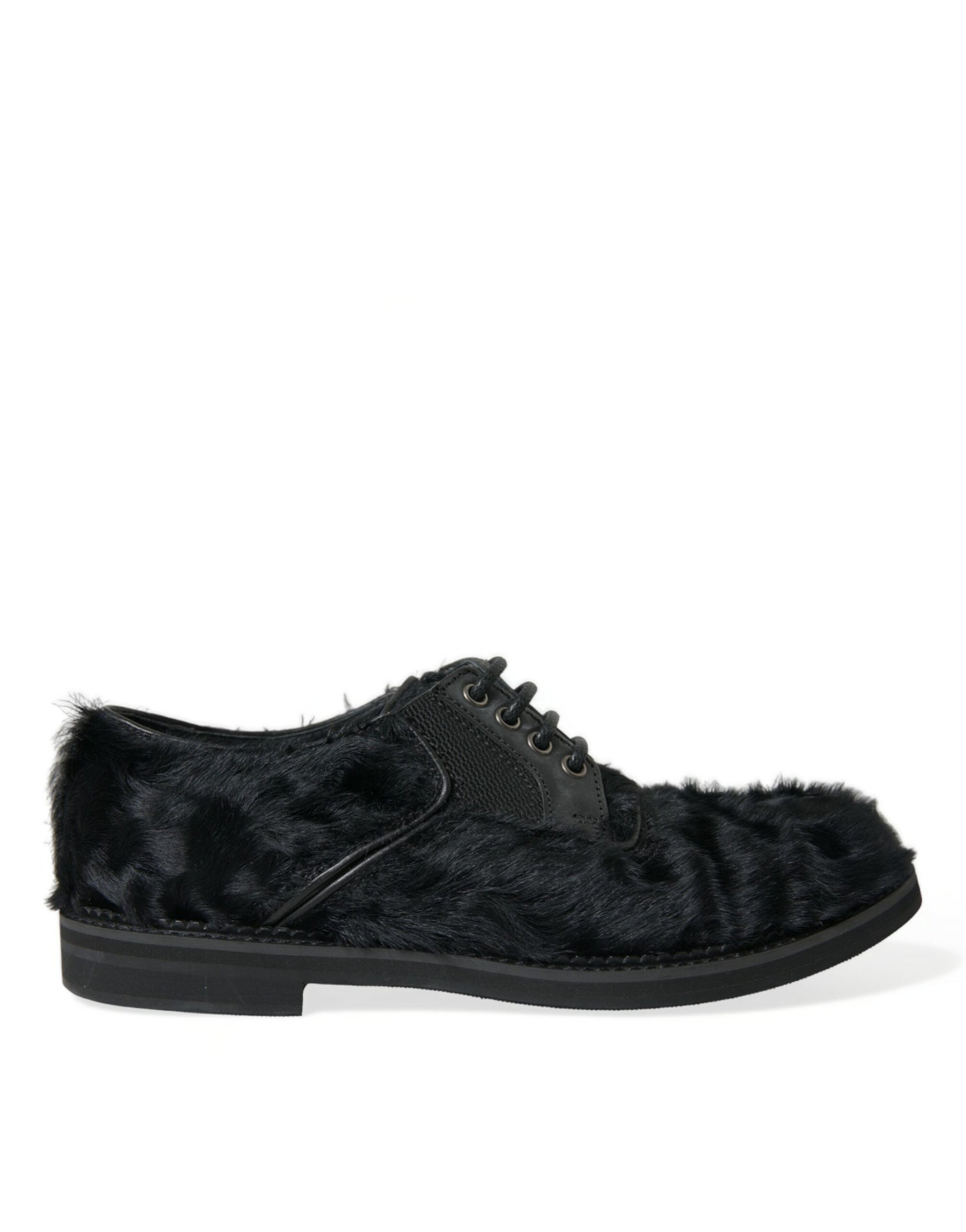 Zapatos de vestir Derby elegantes de piel negra de Dolce &amp; Gabbana para hombre