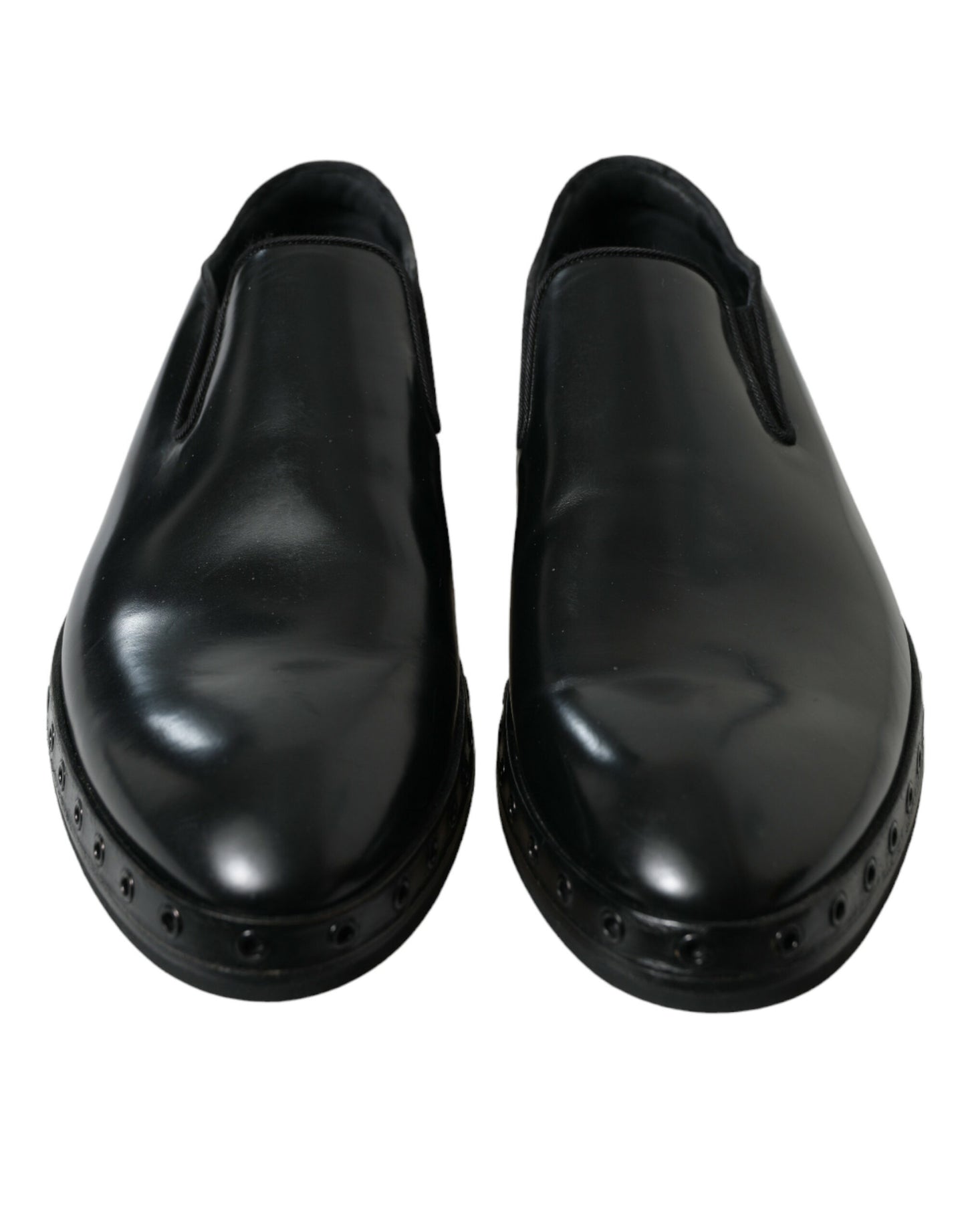 Mocasines elegantes de piel negra con tachuelas de Dolce &amp; Gabbana