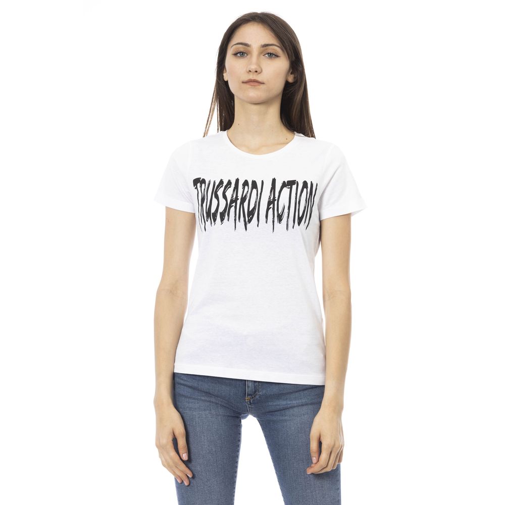 Top de algodón blanco para mujer Trussardi Action