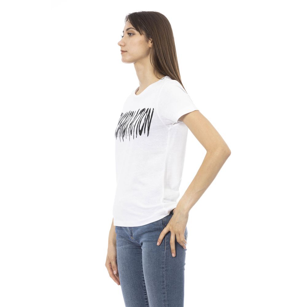 Top de algodón blanco para mujer Trussardi Action