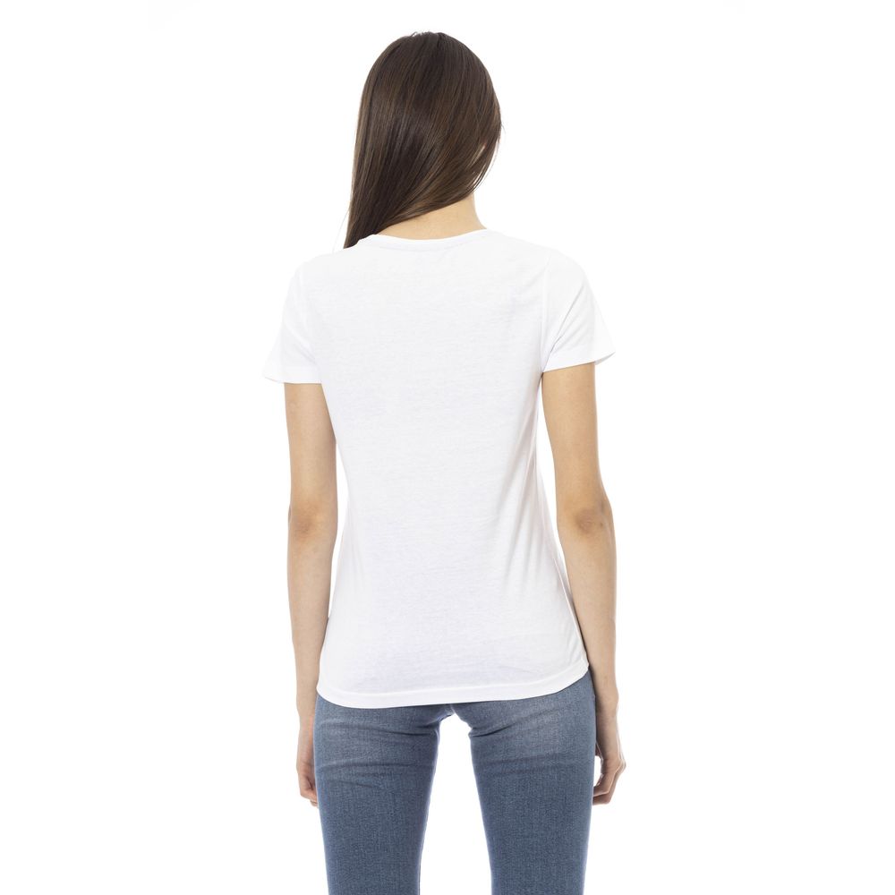 Top de algodón blanco para mujer Trussardi Action