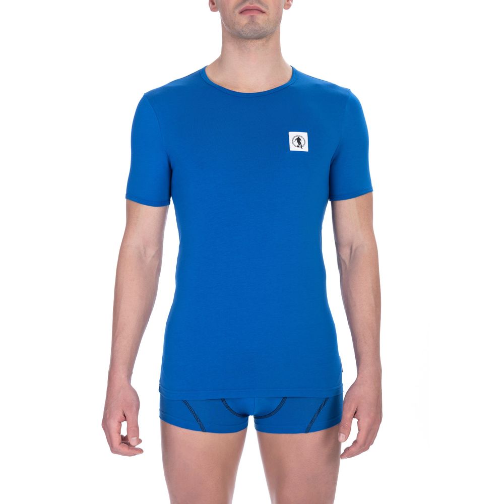 Camiseta de algodón azul Bikkembergs para hombre