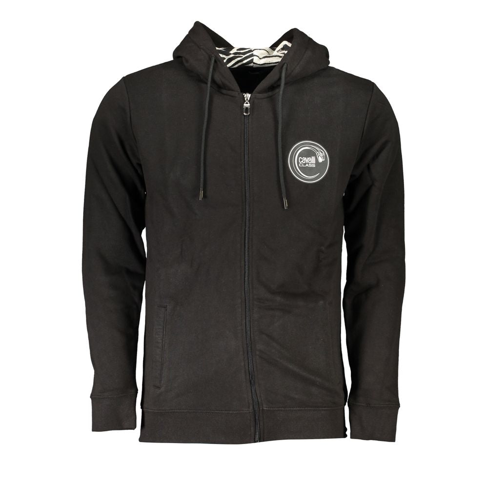 Sudadera con capucha y manga larga de color negro elegante de Cavalli Class