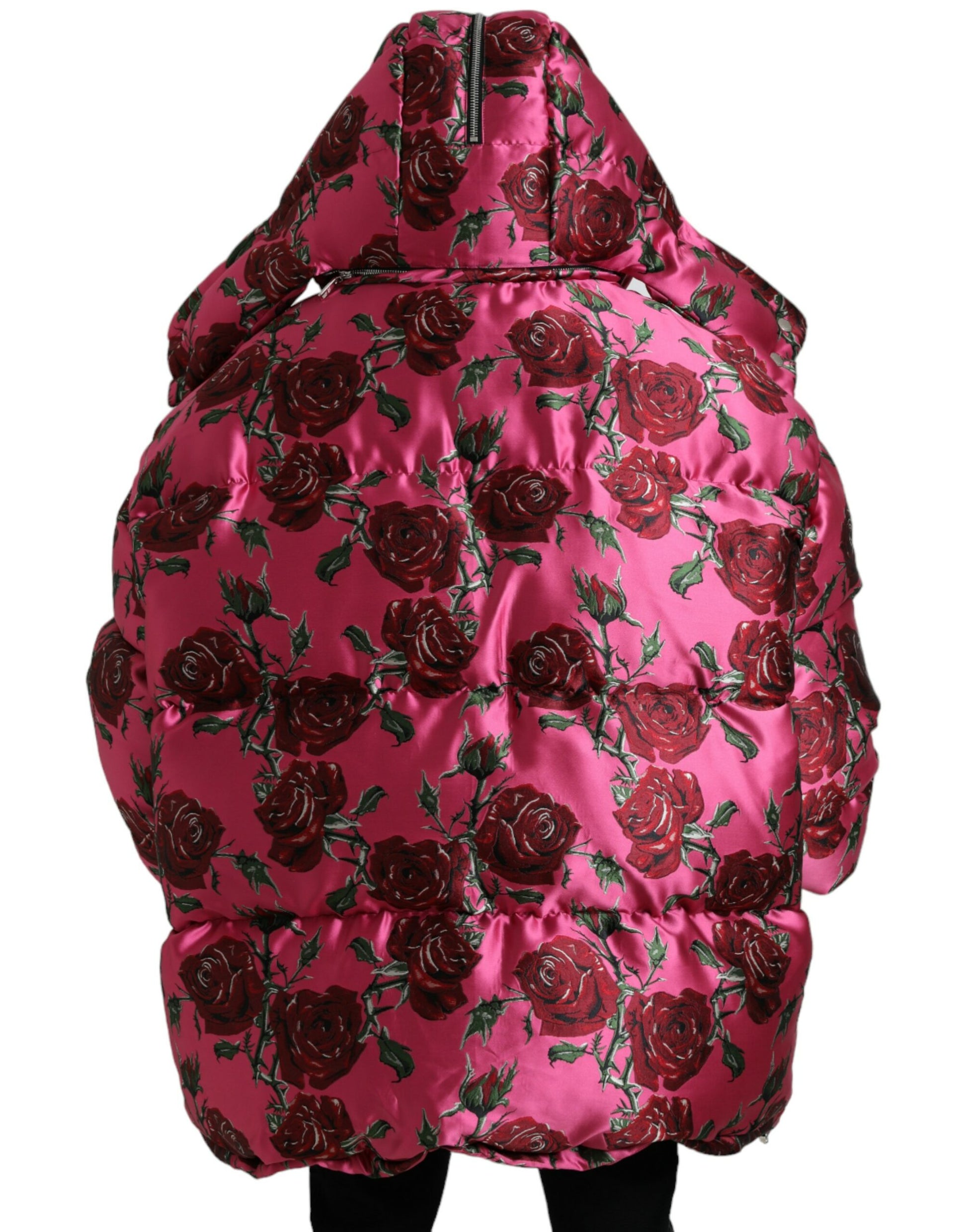 Chaqueta acolchada con estampado de rosas elegante de Dolce &amp; Gabbana