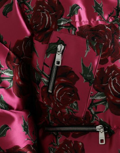 Chaqueta acolchada con estampado de rosas elegante de Dolce &amp; Gabbana