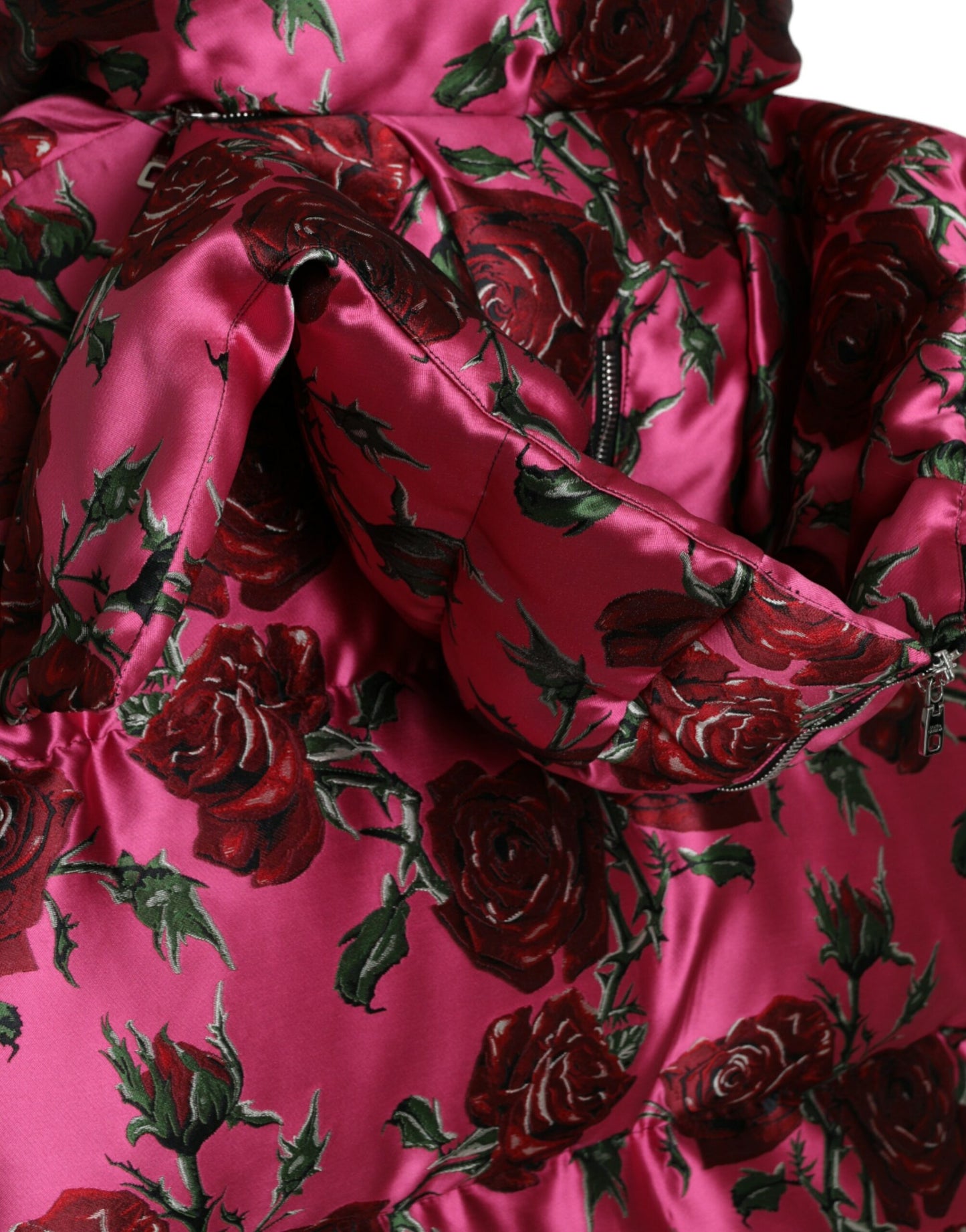 Chaqueta acolchada con estampado de rosas elegante de Dolce &amp; Gabbana