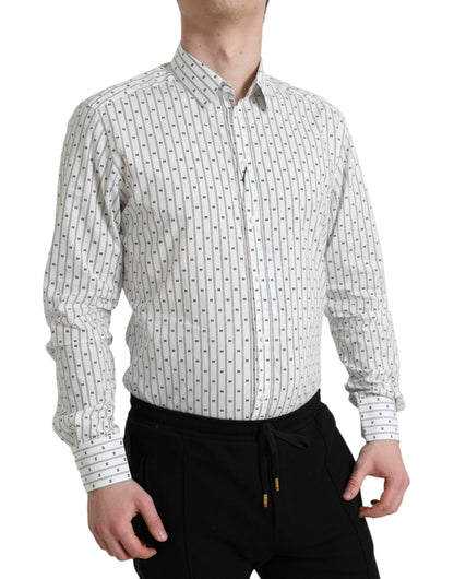 Camisa de vestir elegante de algodón blanco de corte entallado de Dolce &amp; Gabbana