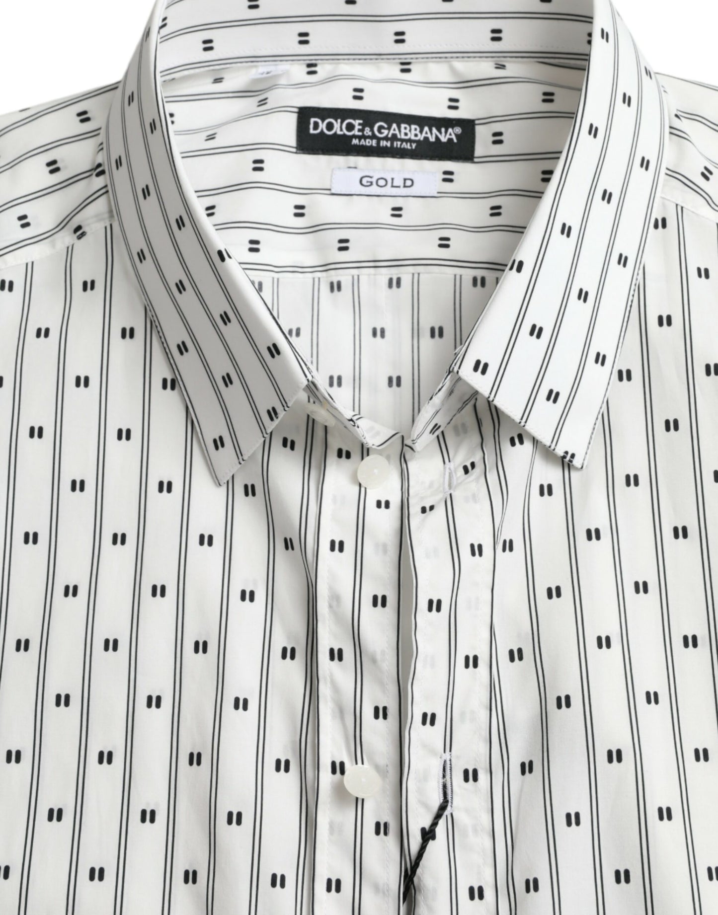 Camisa de vestir elegante de algodón blanco de corte entallado de Dolce &amp; Gabbana