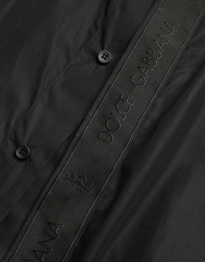 Camisa de vestir elegante de corte entallado en color negro de Dolce &amp; Gabbana