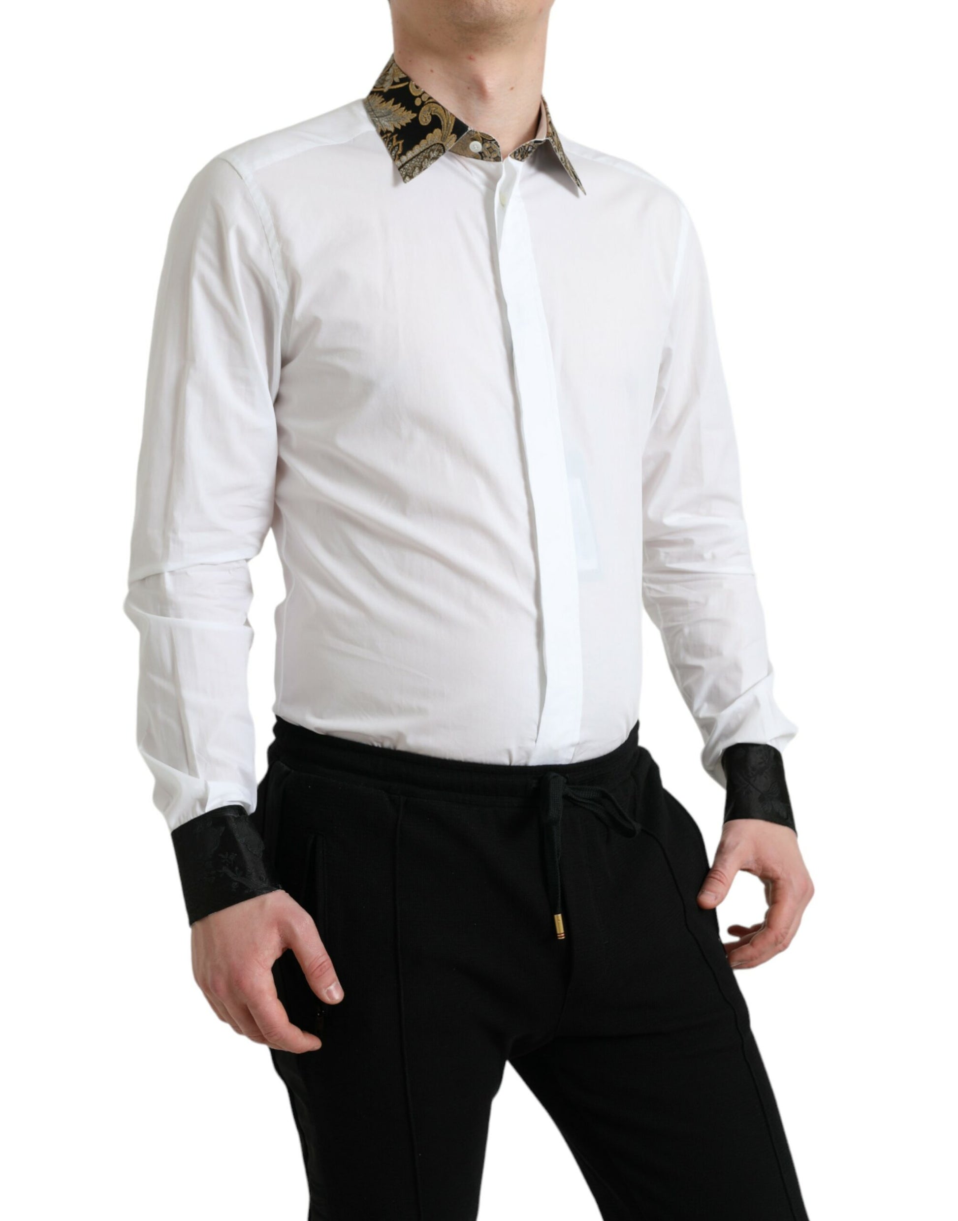 Camisa elegante con detalles dorados de Dolce &amp; Gabbana