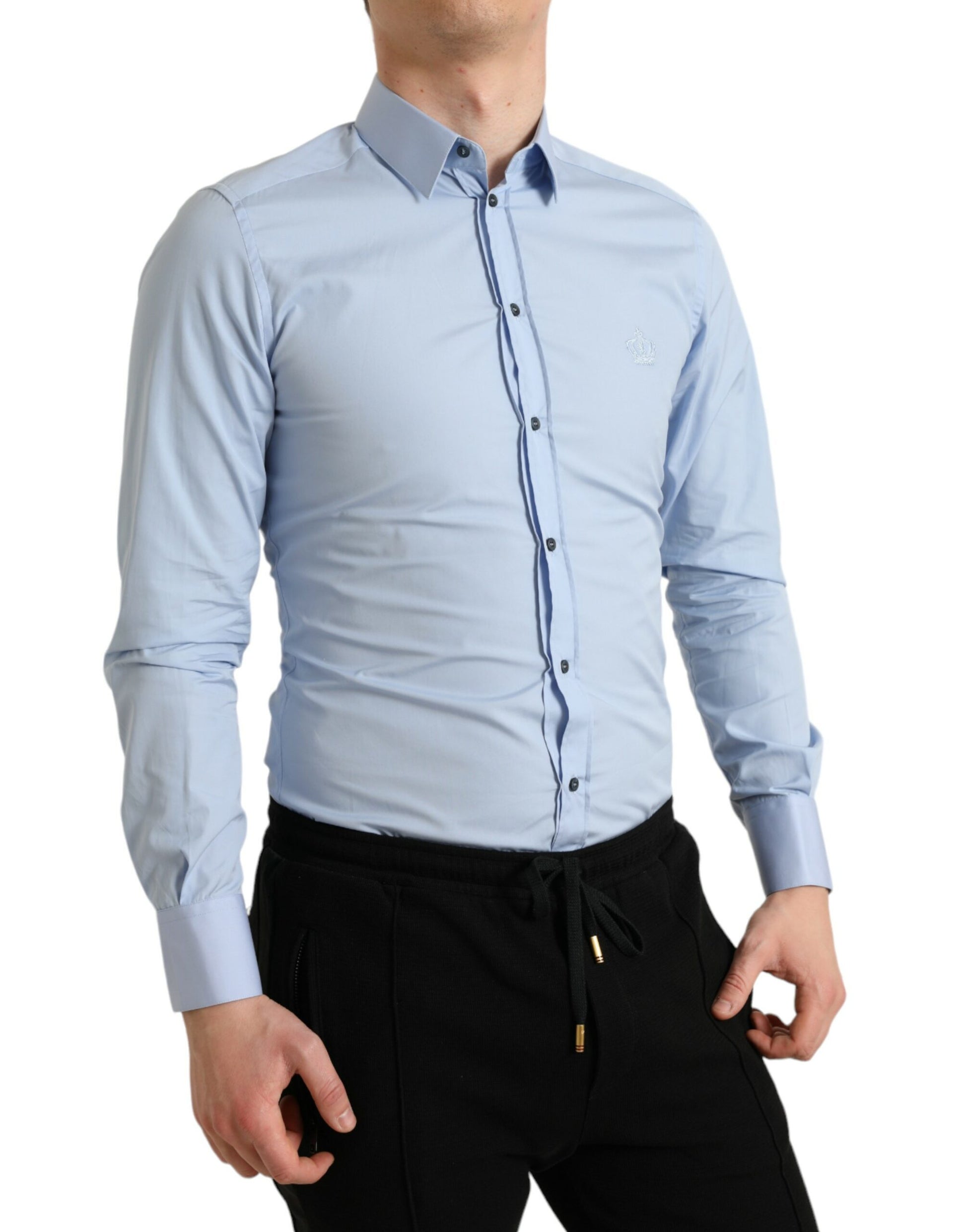 Camisa de vestir elegante en azul cielo de corte entallado de Dolce &amp; Gabbana