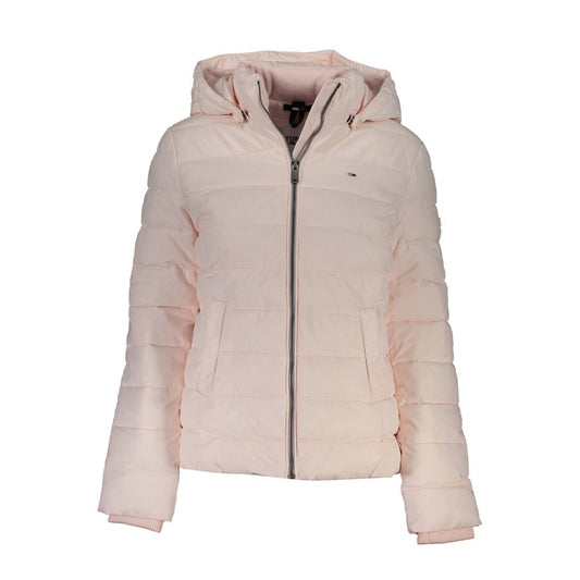 Chaqueta elegante de manga larga rosa con capucha desmontable de Tommy Hilfiger