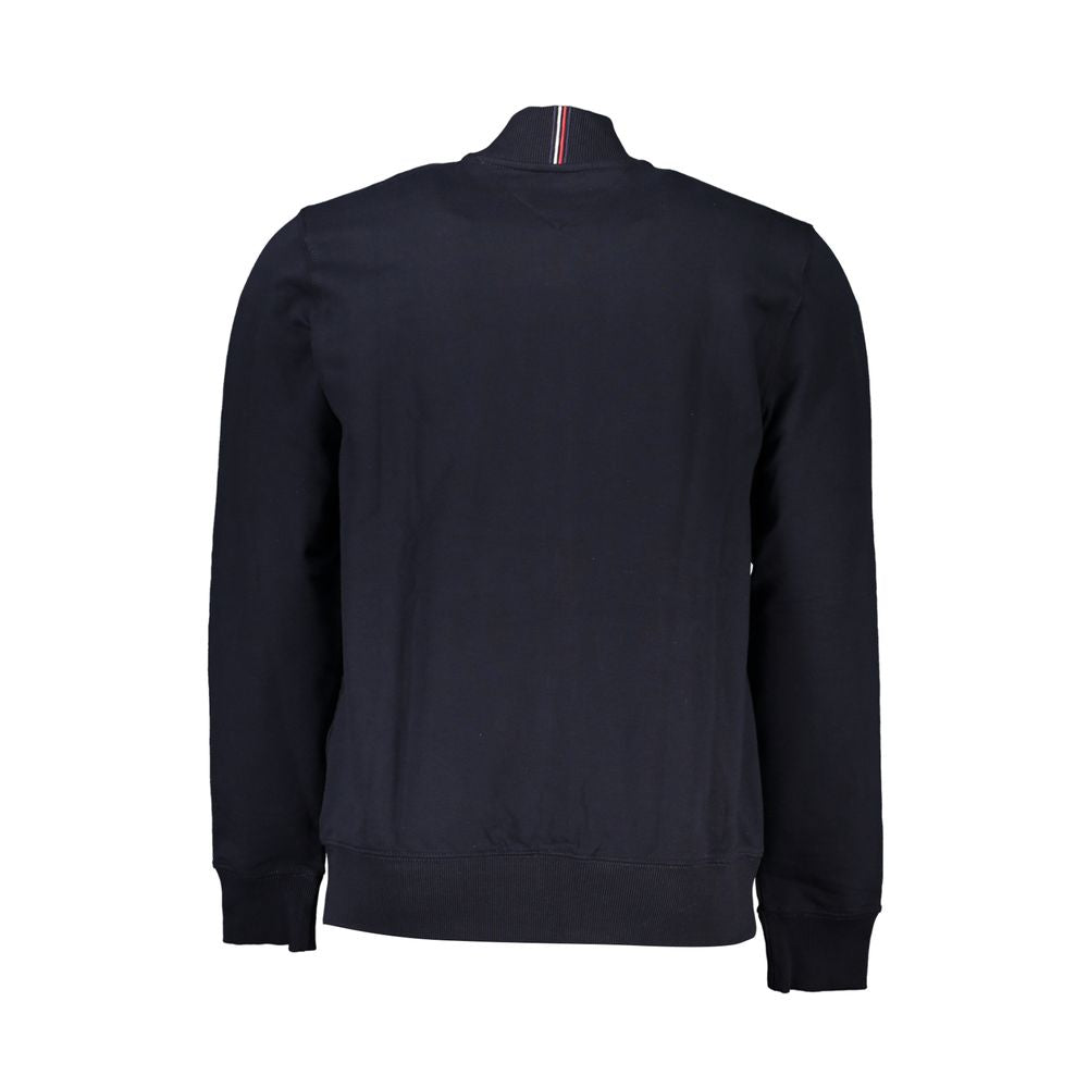 Sudadera elegante con cremallera y detalle de bordado en azul de Tommy Hilfiger