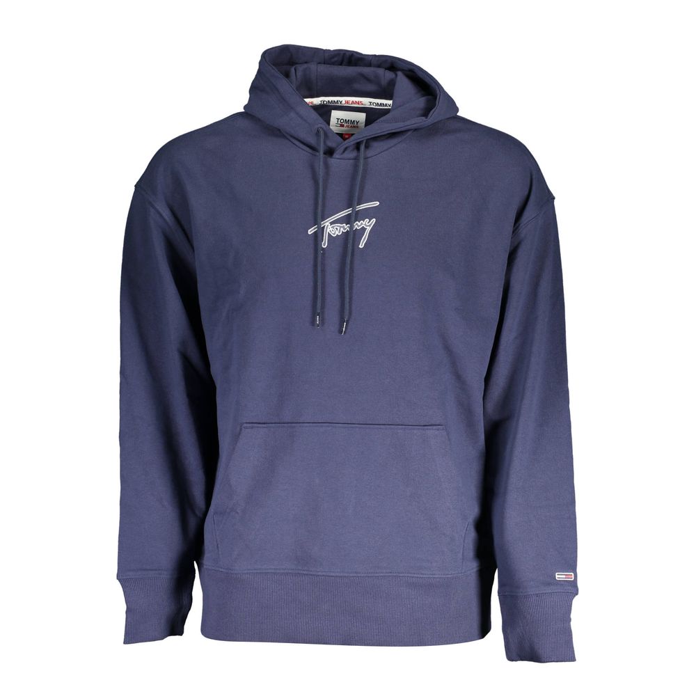 Sudadera con capucha bordada azul elegante de Tommy Hilfiger
