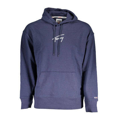 Sudadera con capucha bordada azul elegante de Tommy Hilfiger