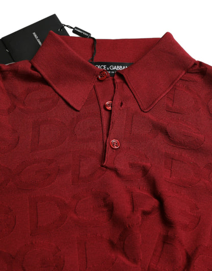 Dolce & Gabbana Silk Maroon Polo T-Shirt - Elegance Meets Comfort