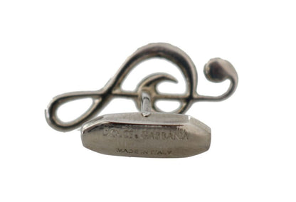 Gemelos elegantes de plata con forma de clave de sol de Dolce &amp; Gabbana