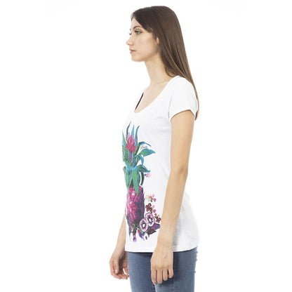 Camiseta de algodón blanca para mujer Just Cavalli