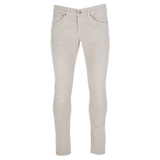 Pantalones elásticos de algodón beige Dondup Chic