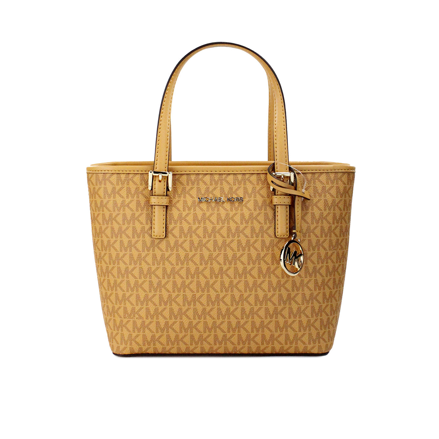 Bolso tote con cremallera superior y diseño de piel de PVC Jet Set Cider de Michael Kors, talla XS