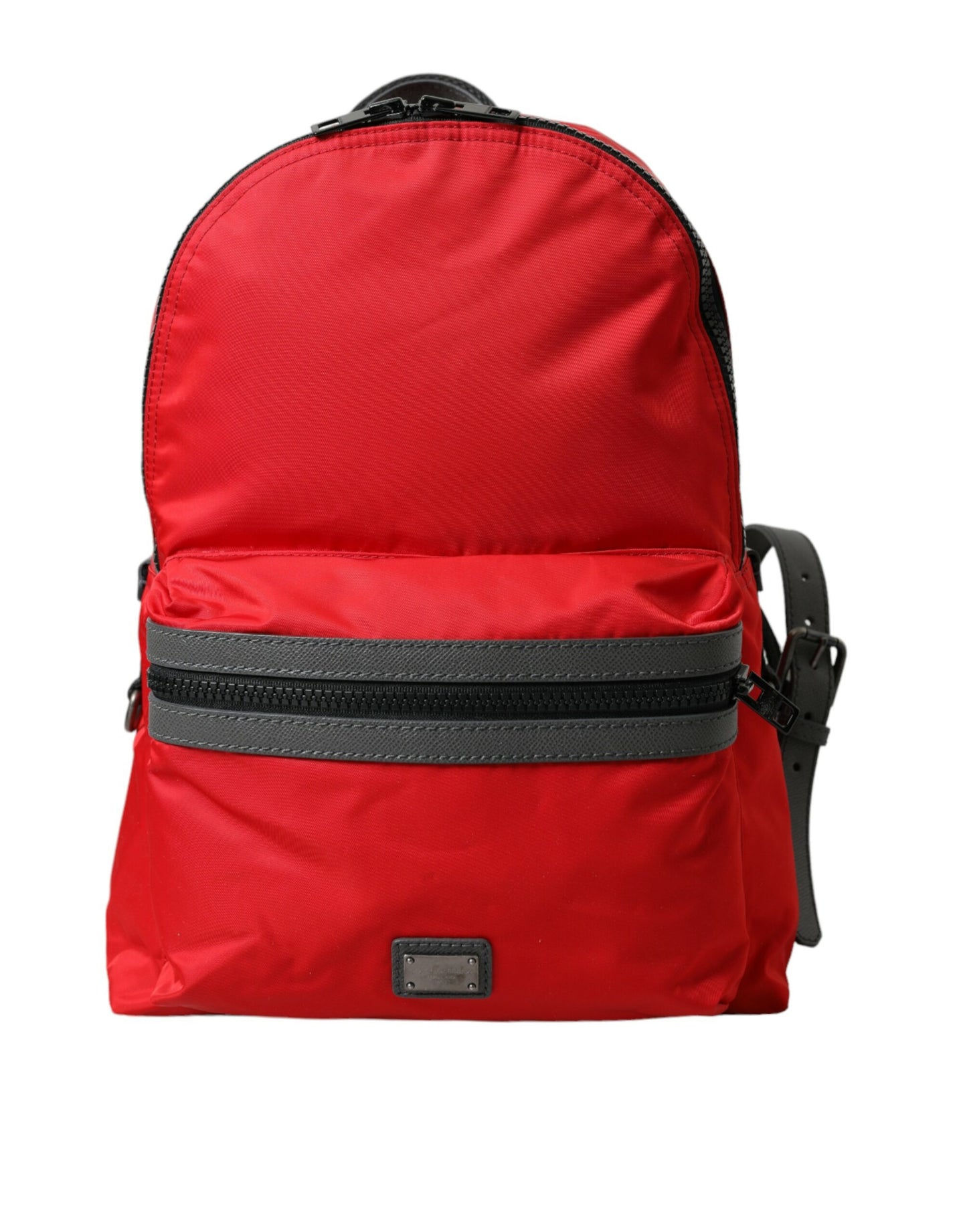 Mochila Elegante De Nylon-Piel Roja