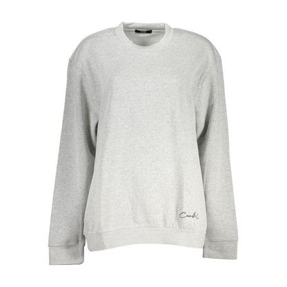 Sudadera con cuello redondo bordada en color gris elegante de Cavalli Class