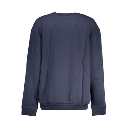 Sudadera elegante de polar con cuello redondo y clase Cavalli en color azul