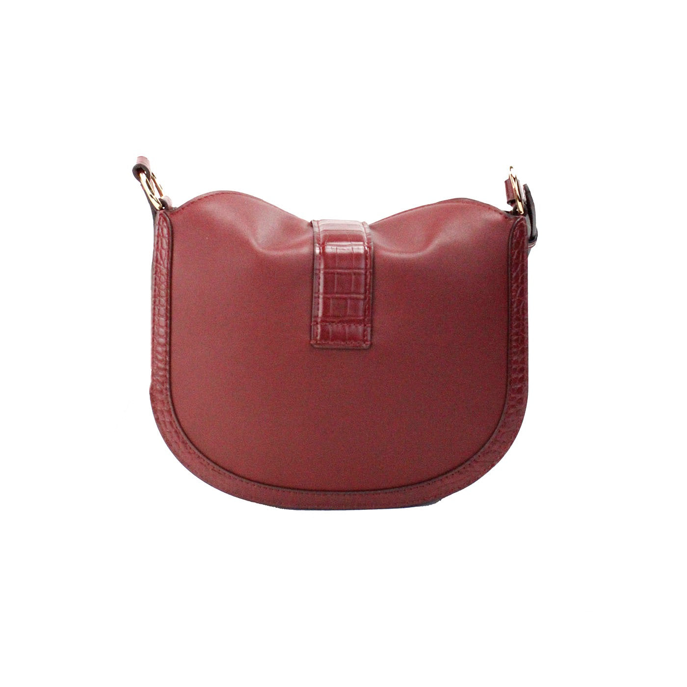 Bolso bandolera hobo pequeño Gabby de piel color cereza oscuro plegable