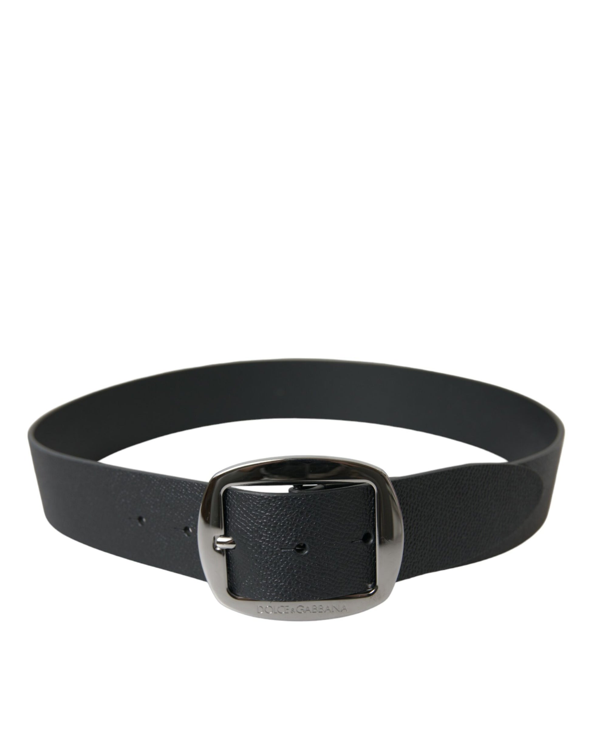 Cinturón elegante de piel negra con hebilla de metal de Dolce &amp; Gabbana
