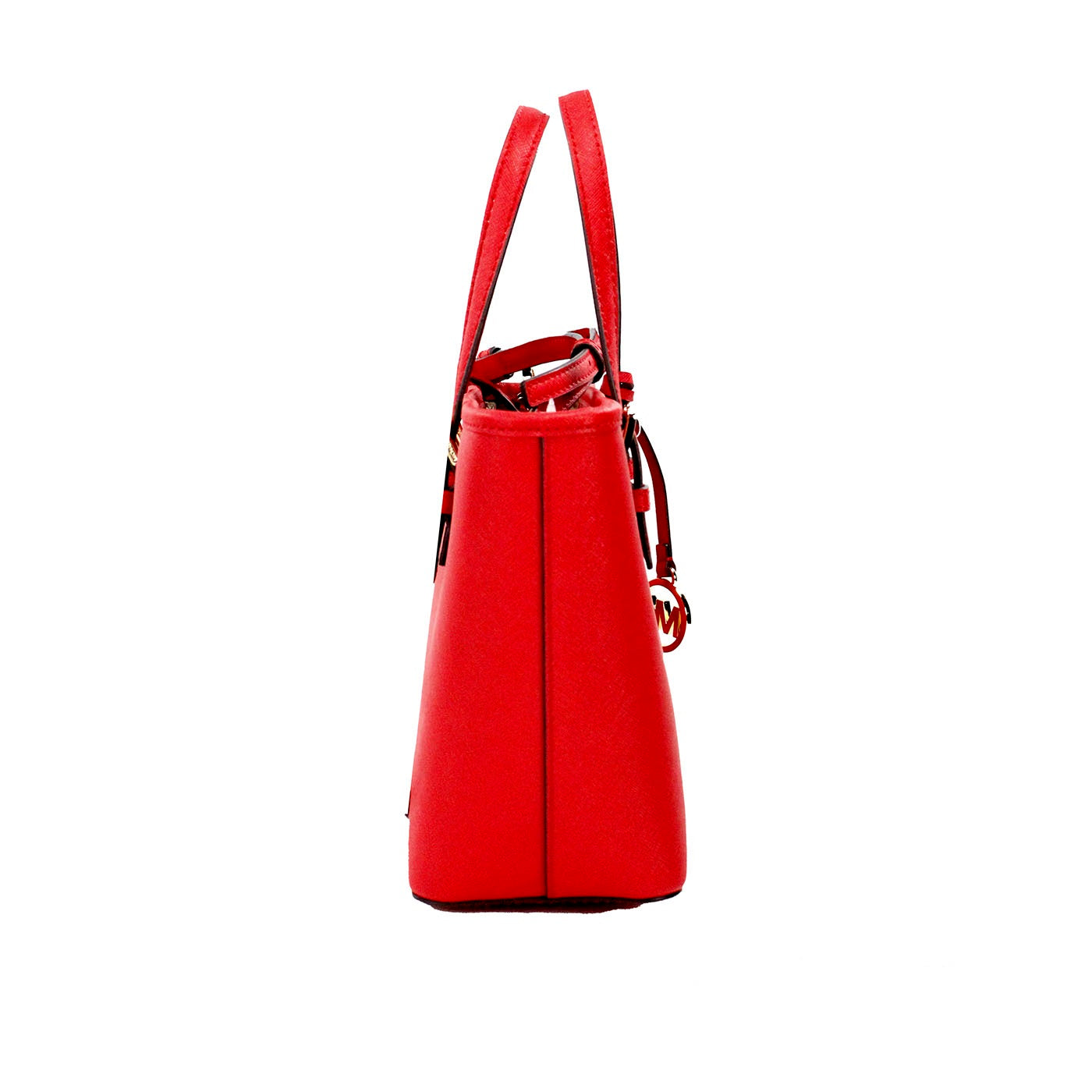 Bolso tote Jet Set de cuero rojo brillante XS con cremallera superior y bolso de mano