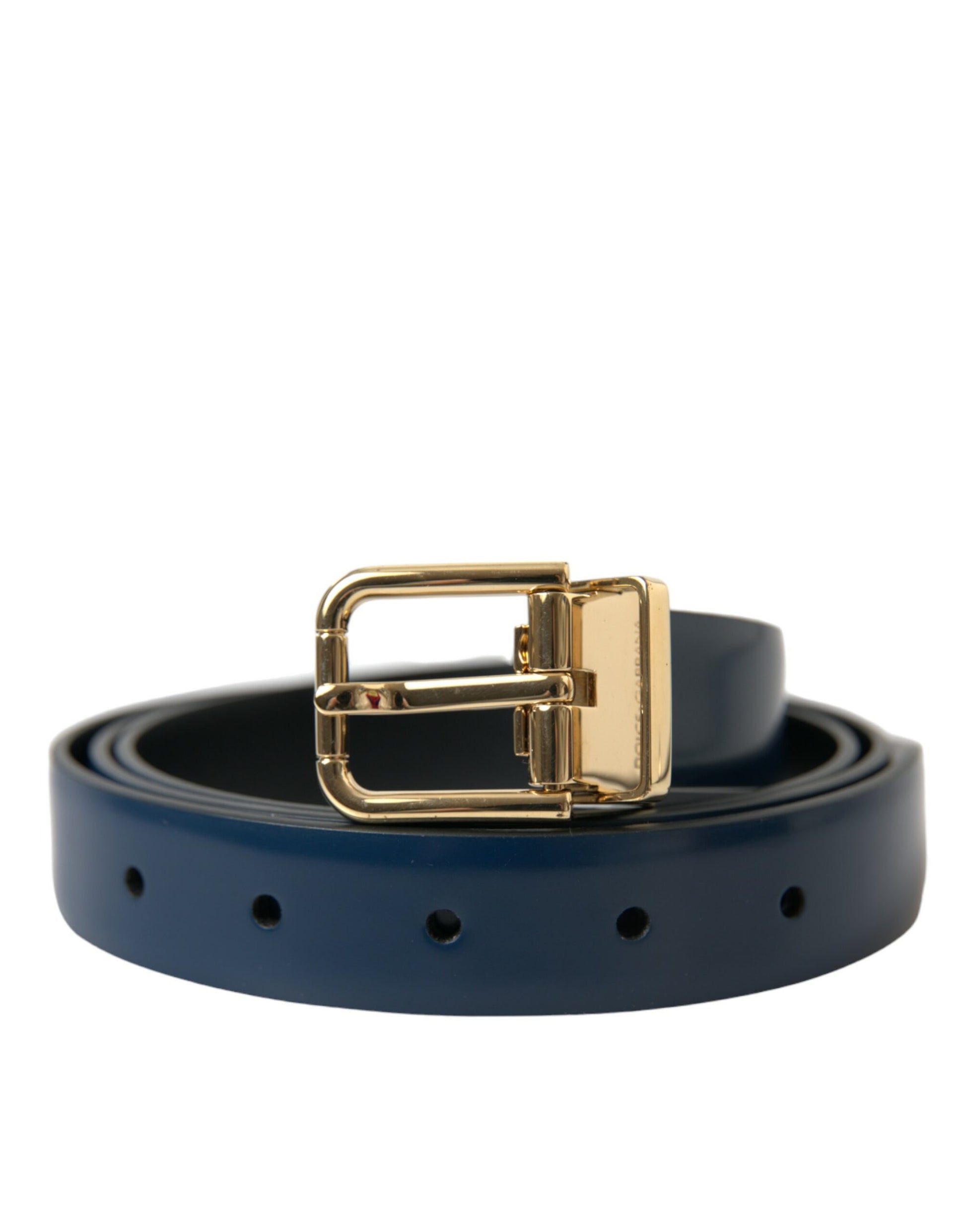 Cinturón elegante de piel de becerro azul de Dolce &amp; Gabbana