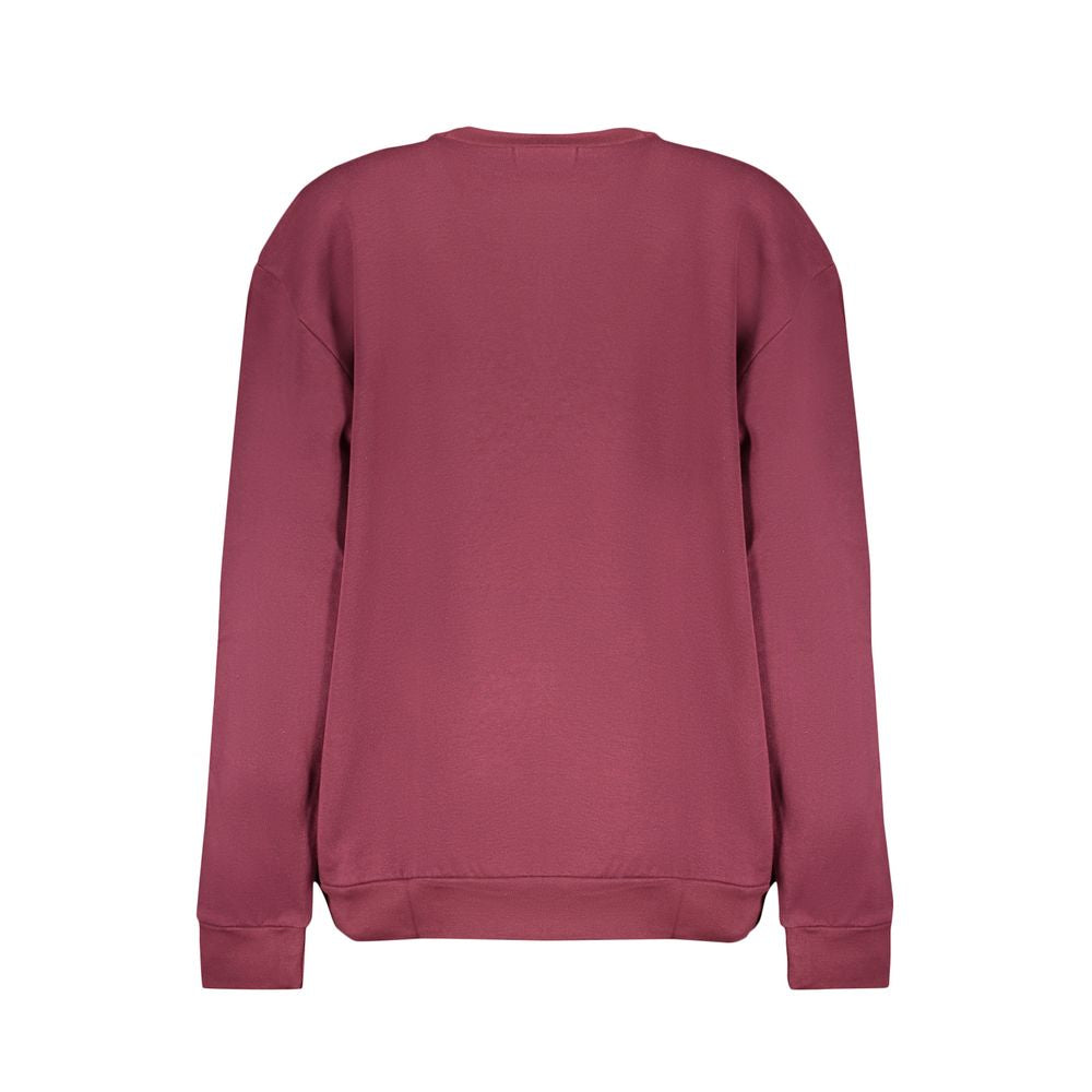 Sudadera de cuello redondo de polar morado con estampado de logotipo de Cavalli Class