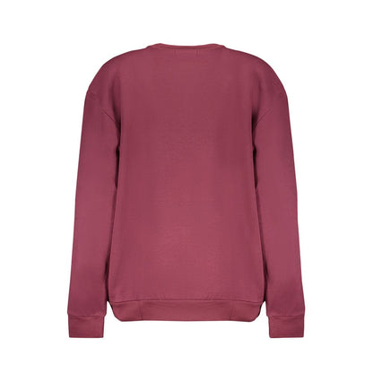 Sudadera de cuello redondo de polar morado con estampado de logotipo de Cavalli Class