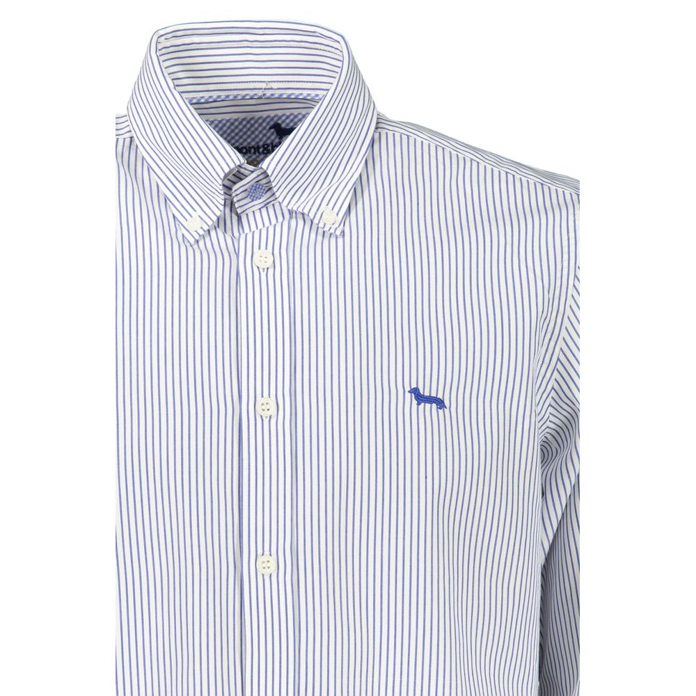 Camisa elegante de algodón a rayas con botones de Harmont &amp; Blaine