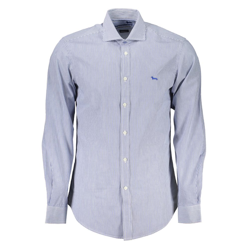 Camisa elegante de algodón orgánico azul de Harmont &amp; Blaine