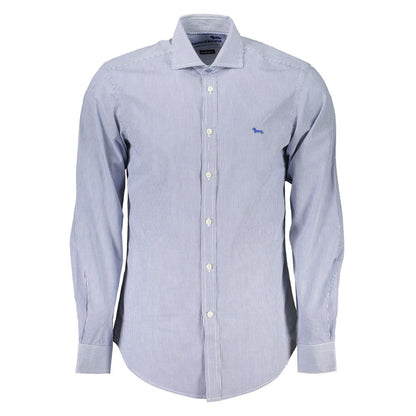 Camisa elegante de algodón orgánico azul de Harmont &amp; Blaine