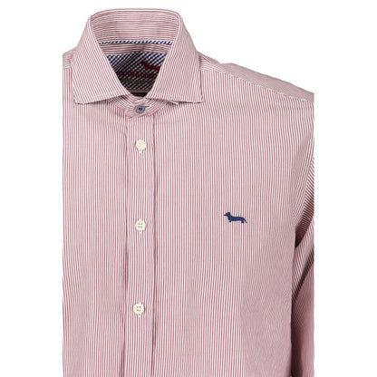 Camisa de algodón orgánico de corte estrecho y elegante en color rosa de Harmont &amp; Blaine